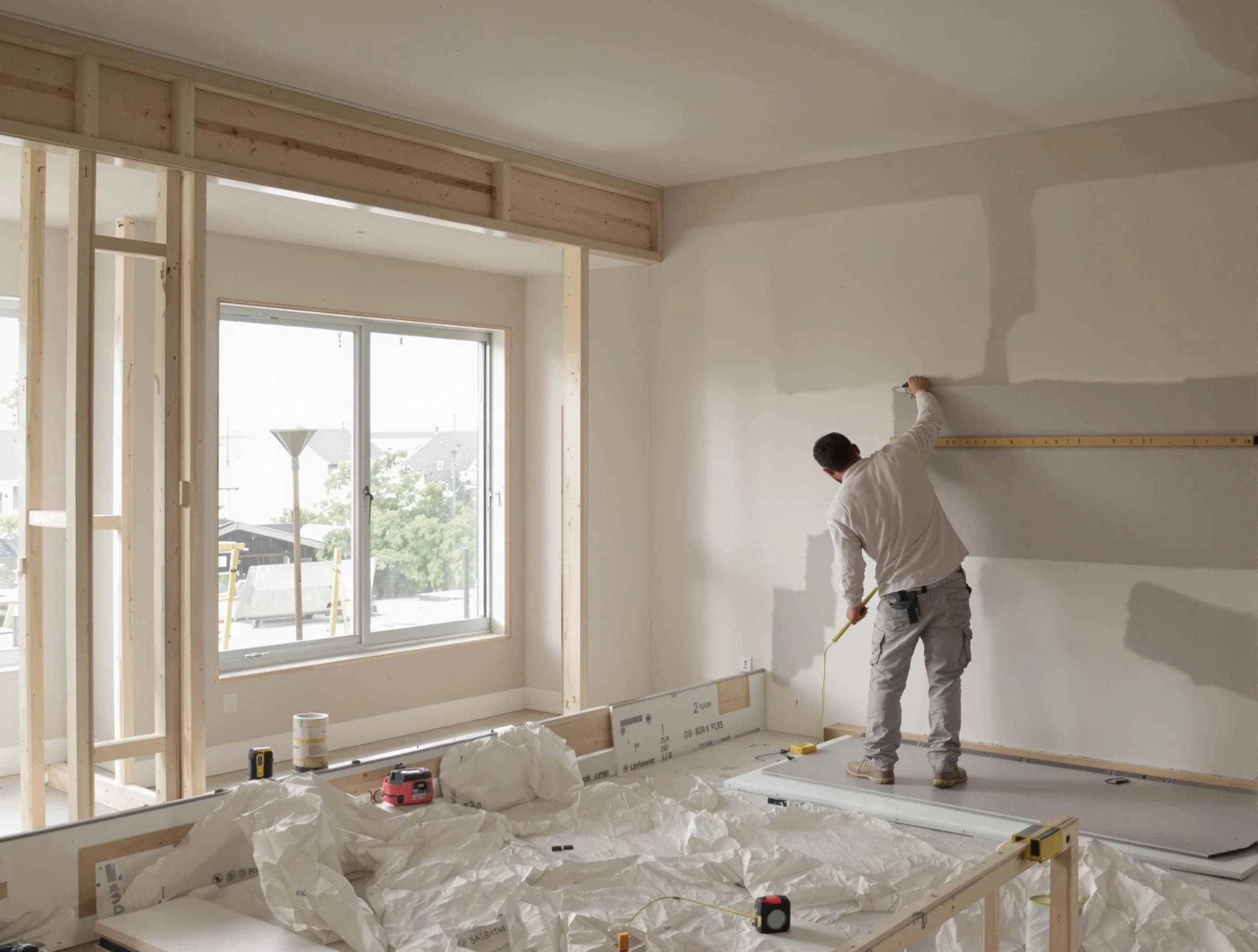 Rocky River House Painters installing new drywall in Rocky River, OH