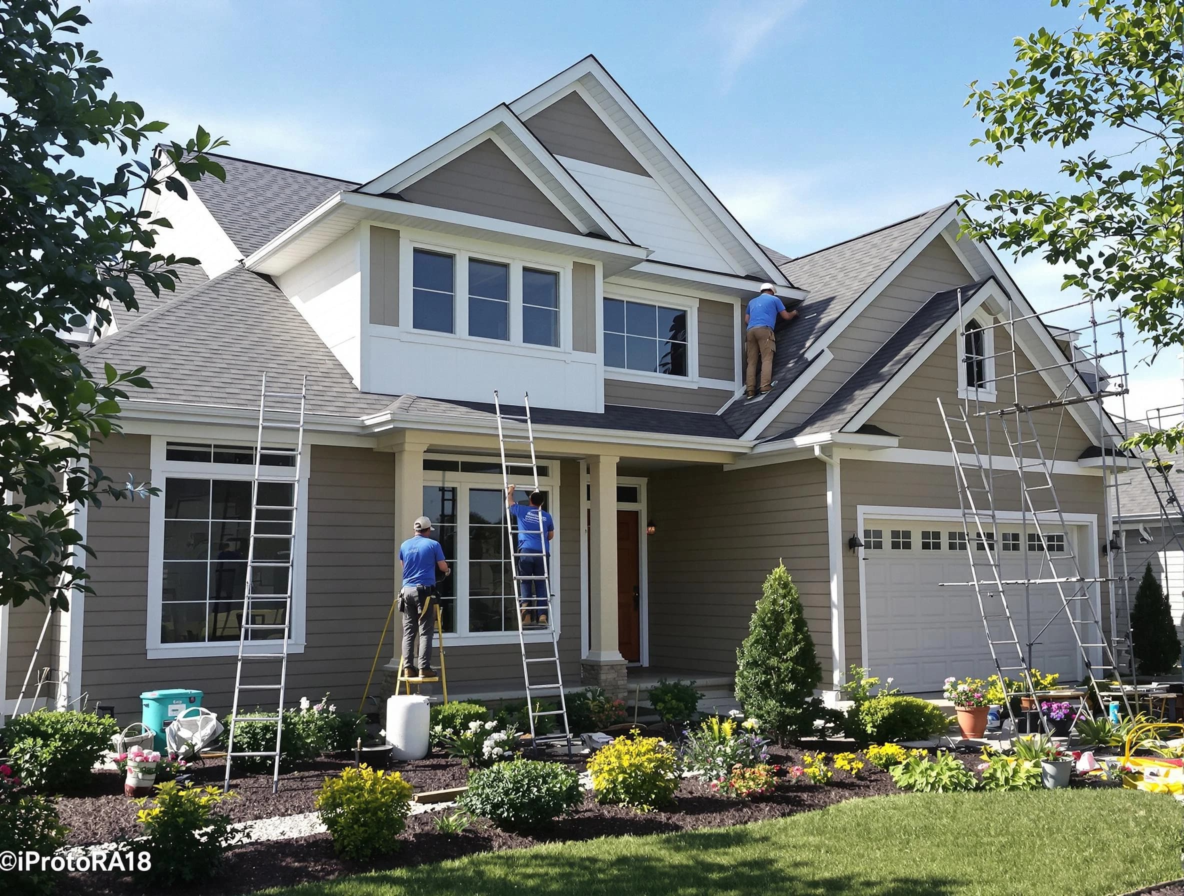 Detailed exterior painting by Rocky River House Painters in Rocky River