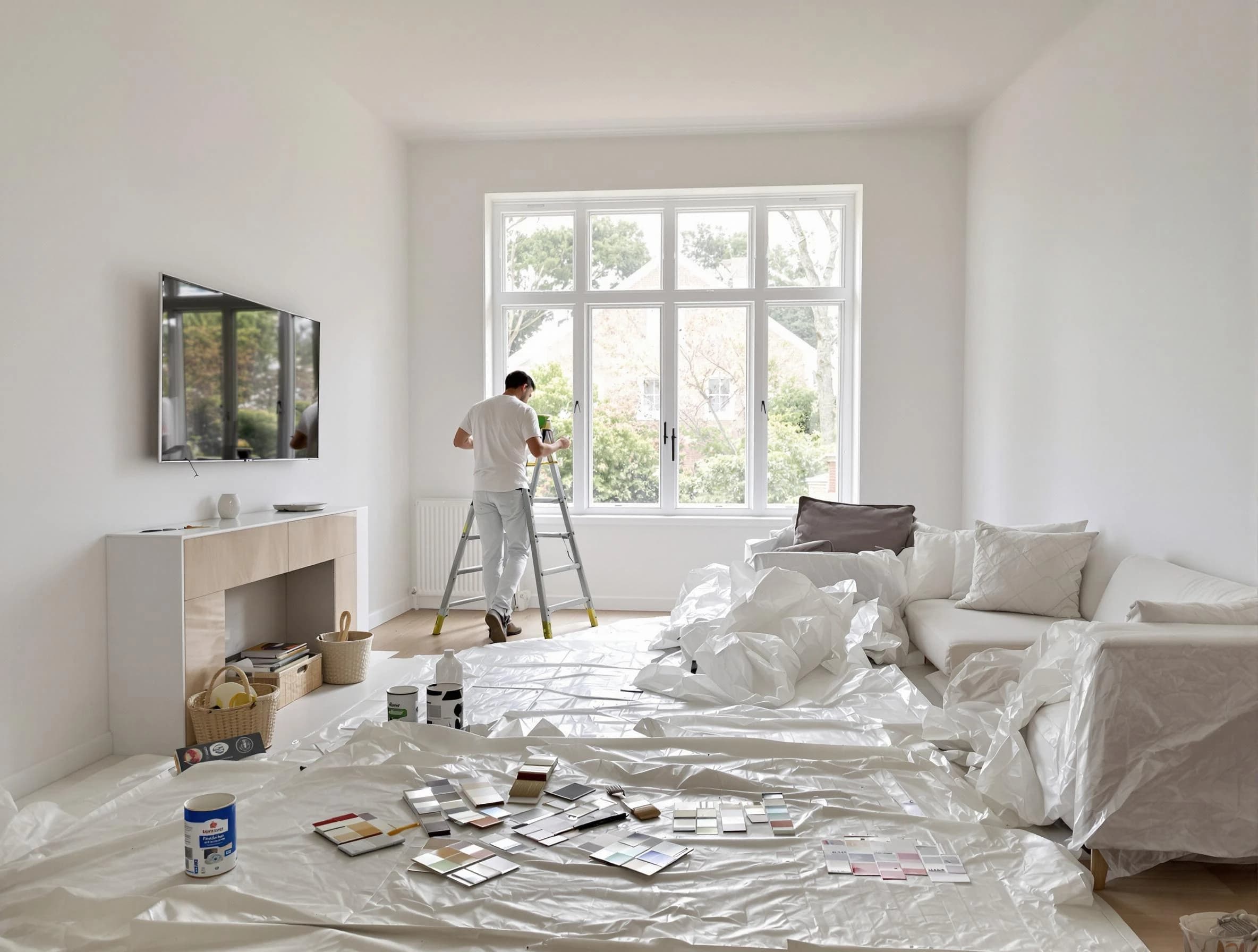 Rocky River House Painters professional applying interior paint in Rocky River, OH