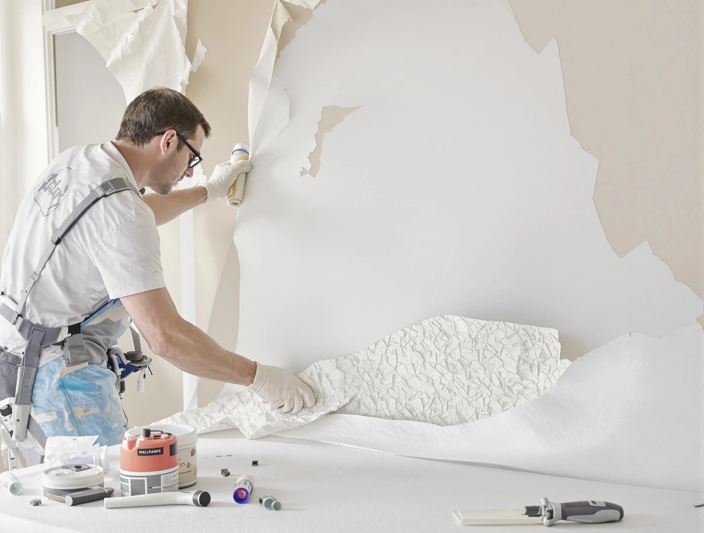 Detailed wallpaper removal and wall prep by Rocky River House Painters in Rocky River